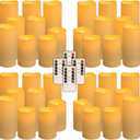 36 Pack Waterproof Flameless LED Candles - Outdoor Battery Operated Candles with Remote & Timer, Realistic Flickering Flame, Safe for Porch, Patio, Weddings, Parties & Home Decor