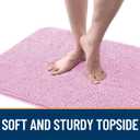 OLANLY Dog Door Mat for Muddy Paws 47x24, Absorbs Moisture and Dirt, Absorbent Non-Slip Washable Doormat, Quick Dry Chenille Mud Mat for Dogs, Entry Indoor Entryway Carpet for Inside Floor, Pink