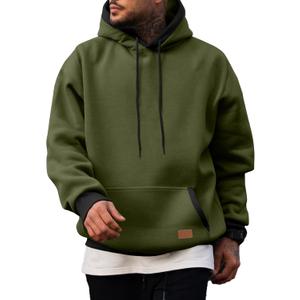 JMIERR Men's Cotton Casual Hoodies Sweatshirts Fashion Long Sleeve Drawstring Fleece Pullover Hoodie with Pockets, Medium