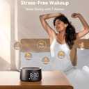 Dreamegg Sound Machine for Sleep - D1 Nova White Noise Sound Machine for Baby Adult with Alarm Clock, Soothing Sounds, Dimmable, White Noise Alarm Clocks for Bedrooms Heavy Sleepers Travel, Black