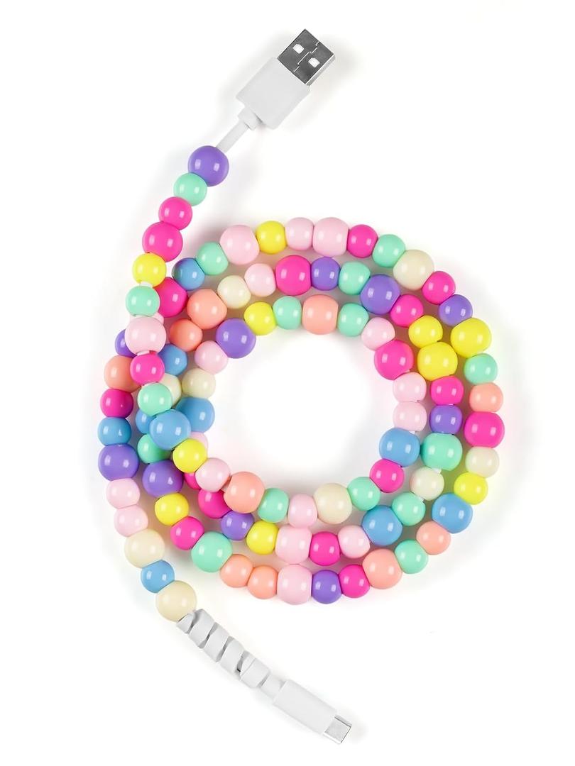 3.3FT USB C Charging Cable, 60W Acrylic Beaded Charger Cord, Compatible with Samsung Galaxy, iPhone 16/15, iPad, and More