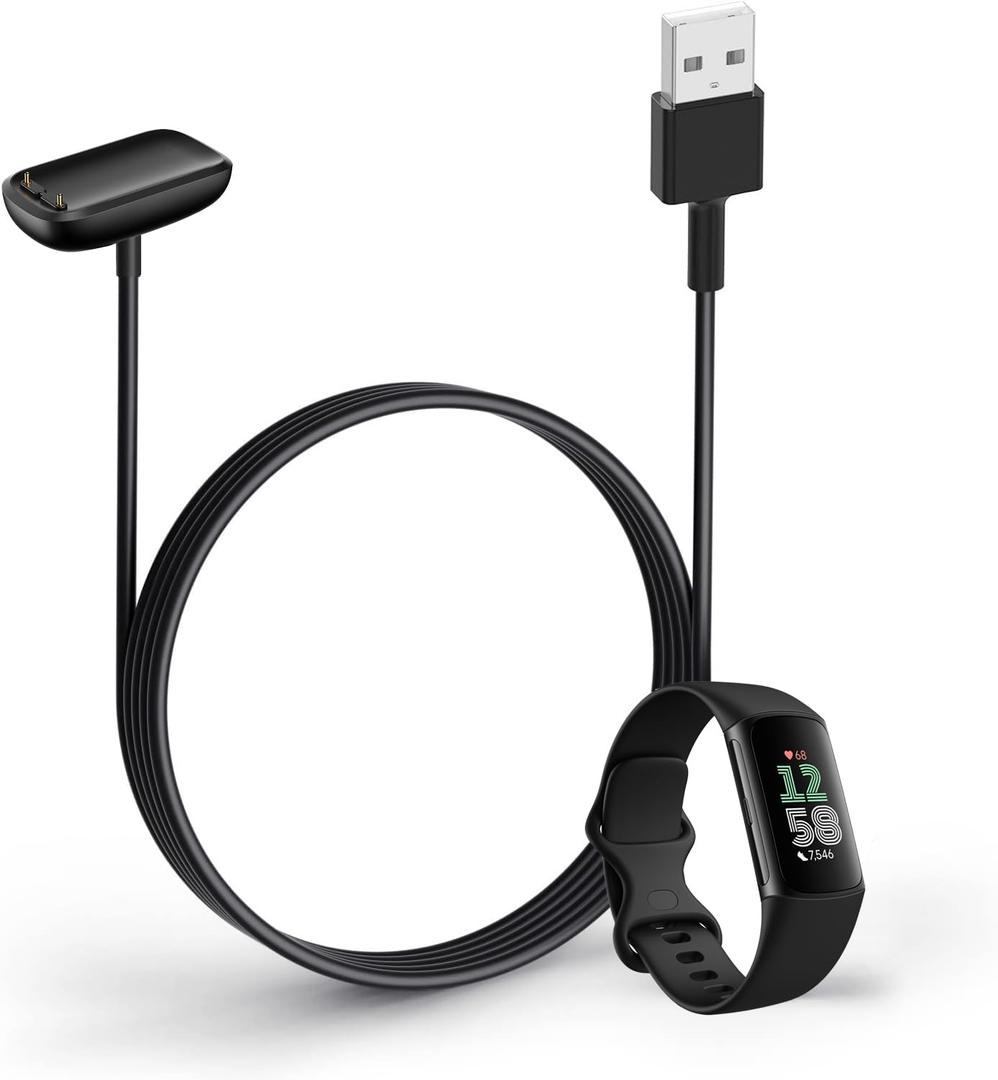 Charger Cable Replacement for Fitbit-Charge-6/Charge-5/Luxe Fitness Tracker (1 Pack)