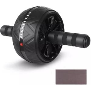 Ab Roller Wheel and Knee Mat, Abs Workout Equipment for Abdominal & Core Strength Training, Home Gym Fitness Exercise Wheels for Women Men, Abdominal Wheel (black)