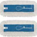 Nine Forty Industrial-Grade 18x5 Cotton Dust Mop Head Refills, Perfect Replacement for Busy Home, Gym, Industrial and Commercial Spaces, Heavy-Duty Mop for Janitorial & Housekeeping Needs - 2 Pack
