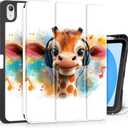 Mektron Case for iPad (A16) 11th Generation 11-inch 2025 Fit iPad 10th Gen 10.9 inch 2022, Tablet Cover with Trifold Stand + Pencil Holder + Auto Wake/Sleep + TPU Back Cover, Cute Giraffe