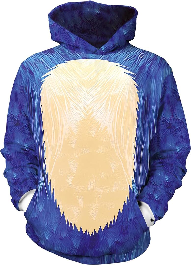 Unisex Kids Halloween Funny Hoodies Cute Print Pullover with Pocket 4-14 Years (L)