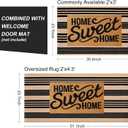 Black and Tan Striped Outdoor Rug, 2 x 4.3 Cotton Hand-Woven Reversible Front Porch Rug Washable Front Door Mat Entryway Rugs Welcome Layered Doormat Carpet for Patio Farmhouse Kitchen