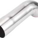 Motoforti 2" ID Inlet Turn Down Exhaust Tip 9" Inch 230mm Overall Length Silver Tone T304 Stainless Steel 2" Outlet OD Tailpipe Tip Surface Polishing Mandrel Bend Elbow Tube