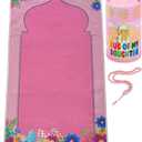 ihvan online, Kids Prayer Mat, Muslim Prayer Rug for Kid, Islamic Gifts for Kids, Design Janamaz Sajadah, Soft Salah Mat Carpet for Kids, Travel Praying Rug, Ramadan Eid Gift, Pink Kaaba