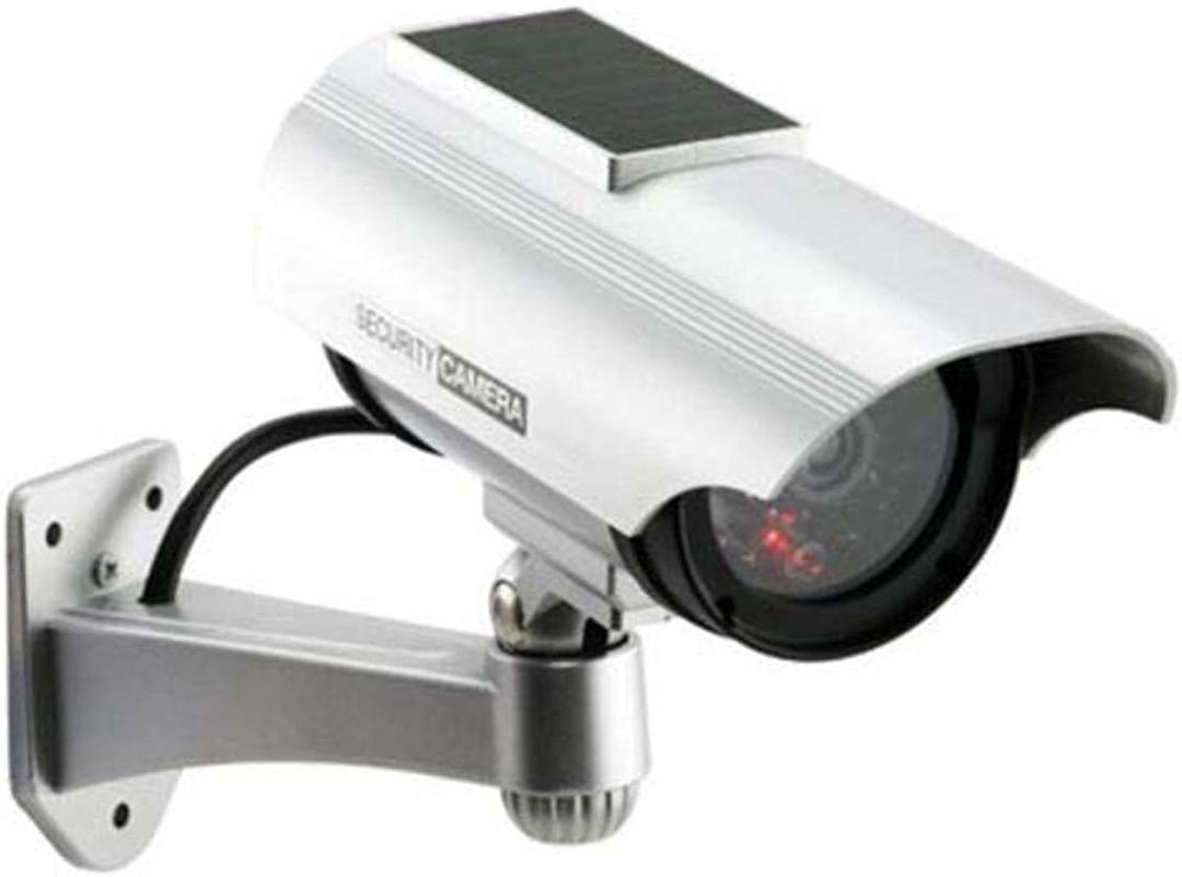 Solar Indoor/Outdoor Dummy Security Camera with LED (2-Pack)