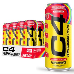 Cellucor C4 Performance Energy Drink | Cosmic Rainbow | Zero Sugar Carbonated Preworkout Energy | 200mg Caffeine with Beta Alanine | 16 Fl Oz (12 Pack), Packaging May Vary, BB 07/2026