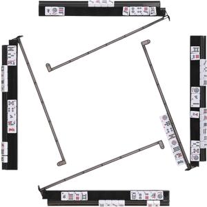 Mahjong Racks with Pushers, Anti-Slip Design Clear All-in-One Mahjong Racks and Pushers - Modern American Mahjong Tile Racks Set of 4 (Dark Gray)
