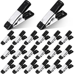 Honeydak 100 Pcs 2 Inch Mini Metal Spring Clamps Bulk 3/4 Inch Jaw Opening Rubber Tips Clips Small Spring Clips Heavy Duty Clamps for Crafts Garden Backdrop Photo Studio Photography Wood Working DIY (Black)