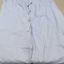 YOCUR Womens Casual Elastic High Waisted Work Pants Cotton Straight Leg Drawstring Trousers (XX-Large, B03-blue)