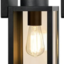 Outdoor Wall Light Fixtures, Exterior Waterproof Lanterns, Porch Sconces Wall Mounted Lighting with E26 Sockets & Glass Shades, Modern Matte Black Wall Lamps for Patio Front Door Entryway,