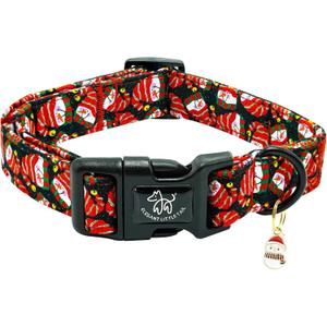 Elegant little tail Christmas Dog Collar, Pet Dog Collar Cotton Soft Snow Man Winter Pet Collars Holiday with Quick Release Buckle Puppy Collars for Puppy, Small