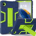 Case for Galaxy Tab A9 8.7 2023, Heavy Duty Hard PC Soft Silicone Shockproof High Impact Protective Case for Samsung tab A9 SM-X110 SM-X115 Navy Blue+Olivine
