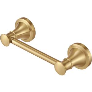 Hoimpro Wall Mounted Rustproof Toilet Tissue Paper Holder Bathroom Accessories Toilet roll Paper Hanger, Brushed Gold