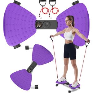 renZEC Waist Twister Machine, Adjustable Exercise Twist Board for Women Men, Noiseless Ab Twister for Home Gym Equipment, 330 lbs Capacity | Track Time, Reps, Calories with Digital Display (Purple)