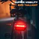 Flash Ebike Taillight 220° Wide Visibility, Fits for Rack Holes 50mm, Electric Bike Rear Light 6V-48V with SM/Waterproof Connector
