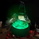 Halloween Indoor Outdoor Decorations, Large Witches Cauldron Set with Skeleton - Black Witch Themed Skeleton Halloween Party Decor for Table Desk Mantel Room Home