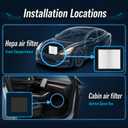 Falnova Cabin & HEPA Air Filter Kit 2 Pack for Tesla Model S/X 2022-2026