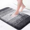 KMAT Bathroom Rugs Bath Mat 16"x24" Luxury Soft Shaggy Absorbent Bathroom Mats Non Slip Plush Bathmat Runner Carpet Bath Mats for Bathroom Floor Tub and Shower (Gradient Grey)