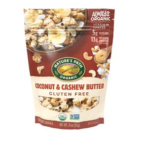 Nature's Path Organic Coconut & Cashew Butter Granola, 11 oz (Pack of 8), Gluten Free, Non-GMO (EXP 02/13/27)
