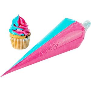Restaurantware Pastry Tek 17.7 x 9.5 Inch Two-Color Icing Bags 100 Thick Multi-Color Piping Bags - Sustainable For Icing Frosting & Buttercream Clear Plastic Disposable Piping Bags For Cakes (18" Dual Color)