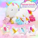 KMUYSL Toys for Girls Ages 0 1 2 3 4 5 6 7 8+ Years - Unicorn Mommy Stuffed Animal with 4 Baby Unicorns in Her Tummy, Soft Unicorn Plush Toys Set, Christmas Birthday Gifts for Baby, Toddler, Kids