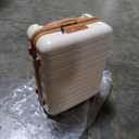 Lekesky 16 Inch Underseat Carry On Luggage Airline Approved, Small Hard Shell Suitcase with TSA Lock Spinner Wheels, Lightweight Personal Item Carry-On for Travel, Beige-Brown