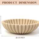 YMXYJM Large Decorative Bowl, Modern Handicraft Bowls for Home Decor, Decorative Fruit Bowl for Kitchen Counter, Ruffle Decor, Stylish Key Bowl for Entry Table, Artificial Travertine Beige