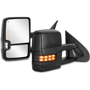 Power Heated Towing Mirrors LED Compatible for 2014-2019 Chevy Silverado GMC Sierra 1500 2500 HD 3500 HD Pair Set-Black Not for Diesel Truck