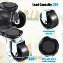 4 x Tallew 4pcs Furniture Moving Dolly 3 Wheel Steel Tri Dolly Heavy Duty Movers Mobile Rollers Triangle Swivel Caster Easy Moving Tool for Home Furniture 200 Lbs Load Capacity(4pcs)