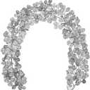 3 Pcs 6FT Christmas Garland Silver Glittered Artificial Eucalyptus Leaves for Mantle Christmas Tree Decorations Indoor Outdoor Hanging Garland Ornaments Garden Door Window Stair Holiday Home Decor