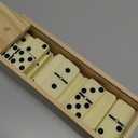 CHH 2311SW Double 6 Jumbo Ivory Domino with Spinners in Wooden Case, 8.75-inch Length