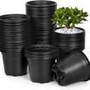 120 Packs 5 Inch Plant Nursery Pots, Plastic Seeds Starter Pots with Drainage Holes, Germination Soft Flower Plant Container for Succulents Seedling Cutting Transplanting (120, 5 Inch)