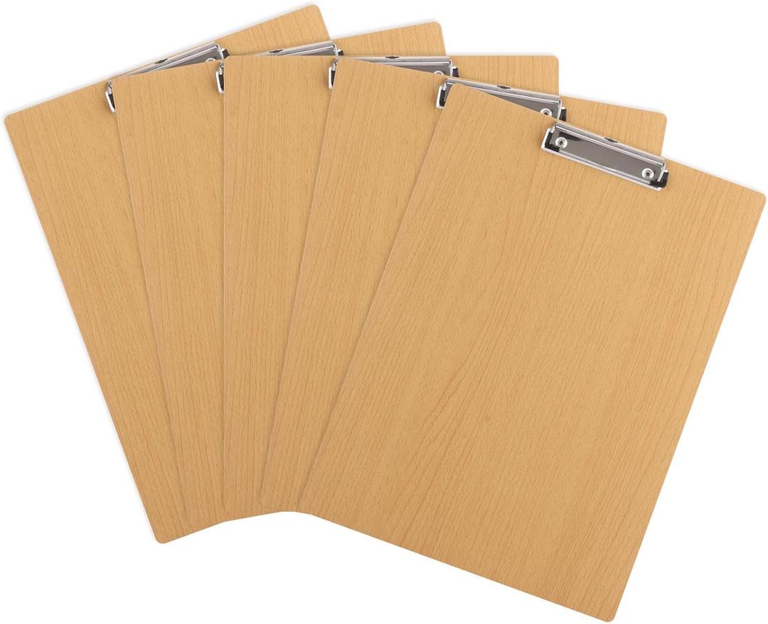 5 Pack Extra Large Clipboards, 11x17 Clipboard, Wood Clip Boards, Wooden Lap Board with Low Profile Clip, Vertical Wood Clip Board for Drawing, Sketching, Art Classroom Office Supplie, A3 Size