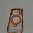 CASEKOO Cosmic Orange Glossy for iPhone 17 Pro Case [360 Spin Magnetic Stand][Fit for MagSafe][17FT Military Protection] Slim Polished Frame Titanium Alloy Sturdy Stand 6.3", Cosmic Orange