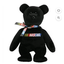 TY Beanie Baby - RACER the Nascar Bear ( Black Version ), 8.5 inch