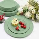 50PCS Sage Green Plastic Plates Disposable Green Plastic Plates include 25 Dinner (10.25") & Dessert/Salad (7.5") for Birthday, Baby Shower, Wedding, Graduation Party Decoration