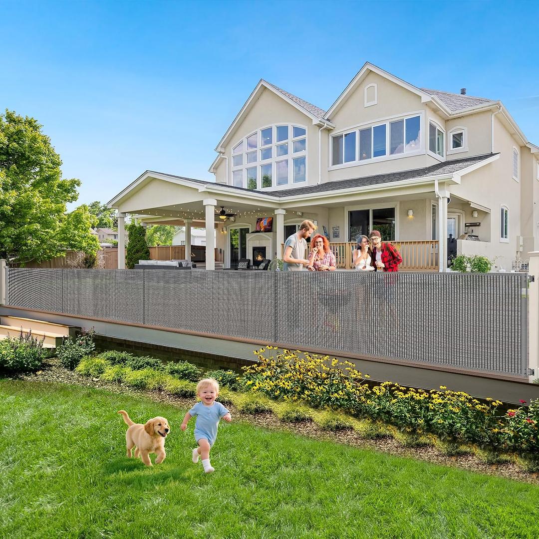 Reinforced 200 Inch Extra Long Baby Gate For Large Opening to Prevent Crawling Under, 16 ft Retractable Dog Gate for Doorway Extra Wide, Outdoor/Indoor Retractable Baby Fence to Separate Playroom,Gray, Size: 37" Tall x 200" Wide（ With Reinforced Bar ）