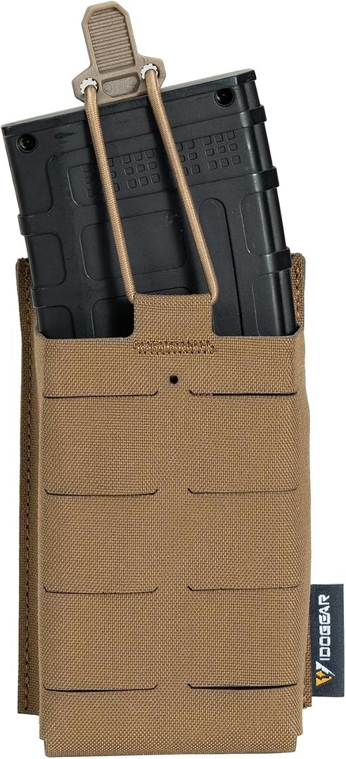 IDOGEAR SPORTS Rifle Mag Pouch 5.56mm Magazine Pouch with Quick Release Insert Clip MOLLE AR M4 M16 Mag Holder Laser-Cut Pouch