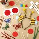 12 Sets 2026 Vbs DIY Bug Bee Headbands Craft Kit Vbs Bees for Crafts Bee Themed Classroom Decor Summer Activity Paper Craft for Sunday School Illumination Themed Art Decor