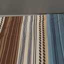 Teal Brown Striped Curtain Valances for Windows, Vertical Stripes Kitchen Valance Window Treatments Panel 2 Pack, Vintage Boho Rod Pocket Short Curtains for Bathroom Bedroom 54 x 18 Inch