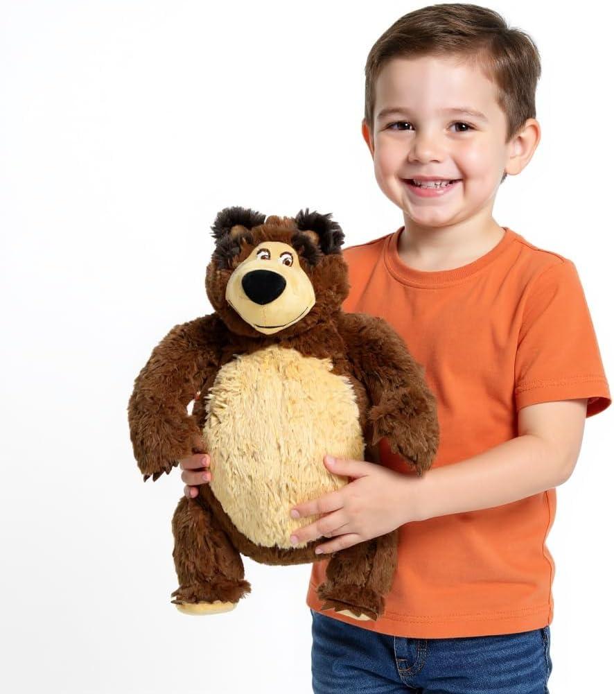 Masha and the Bear Official Bear Plush Toy  15 Stuffed Animal from Cartoon  Soft & Cuddly Character Gift for Boys & Girls  Collectible Teddy from Popular Animated Series