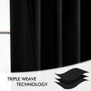 MIULEE 2 Panels Back Tab Blackout Curtains 96 Inch Long for Living Room Bedroom, Halloween Black Rod Pocket/Pinch Pleated Thermal Insulated Room Darkening Light Blocking Floor to Ceiling Curtain/Drape