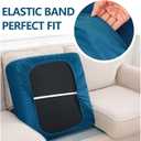 hyha Waterproof Couch Cushion Covers, Stretch Sofa Couch Seat Slipcover for Dog Washable, Non-Slip Waterproof Outdoor Cushion Covers for Patio Furniture Replacement (3 Pieces, Deep Teal)