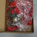 Syhood 6 Pcs Christmas Bows with Pine Cones Pine Needles Xmas Velvet Bows Red Ribbon Christmas Tree Wreath Decoration for Xmas Parties Indoor Outdoor Crafts DIY Decor