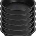 6 Pack 6 inch Plant Saucer Tray, Flower Pot Saucers, Heavy Duty Plastic Plant Trays for Pots Dray Tray (6", Black)
